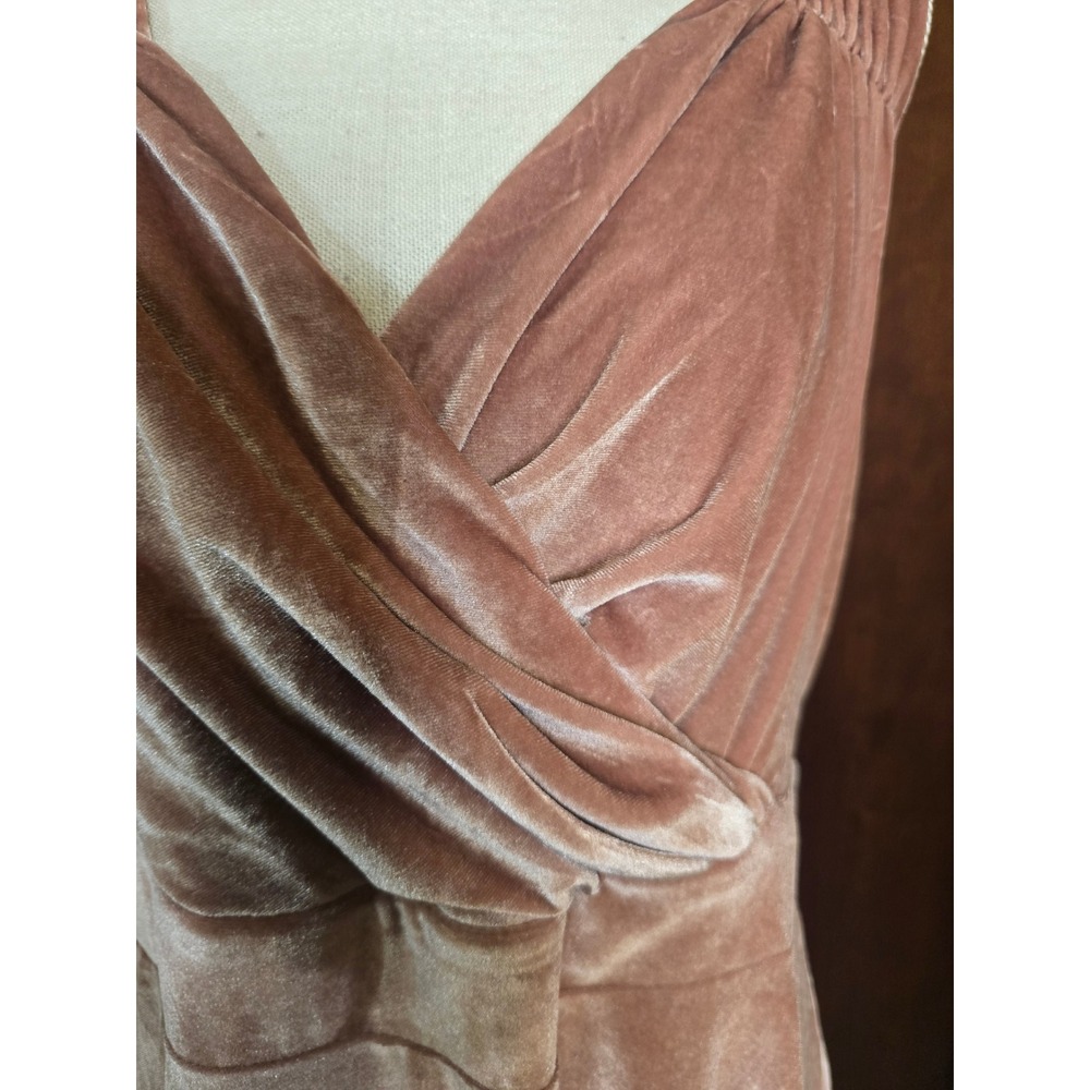 NWT Grace Karin Velvet Midi Dress XL Dusty Rose Wedding Guest Cocktail Dress - Picture 5 of 8